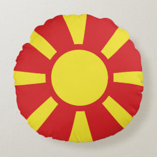 Cojín Redondo Bandera del Norte de Macedonia