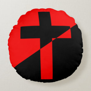 Cojín Redondo Bandera del socialismo cristiano y el anarquismo (