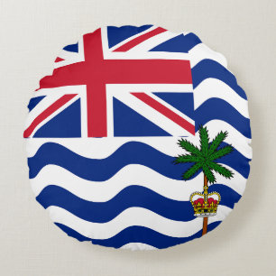 Cojín Redondo Bandera del Territorio Británico del Océano Índico