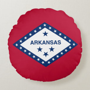Cojín Redondo Bandera estatal de Arkansas