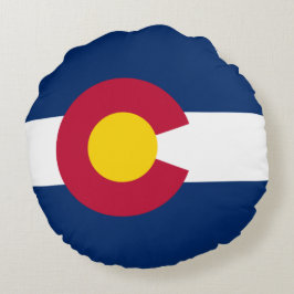 Cojín Redondo Bandera Estatal de Colorado