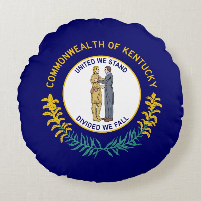 Cojín Redondo Bandera estatal de Kentucky (Anverso)
