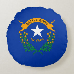 Cojín Redondo Bandera Estatal de Nevada