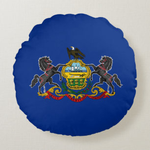 Cojín Redondo Bandera Estatal de Pennsylvania