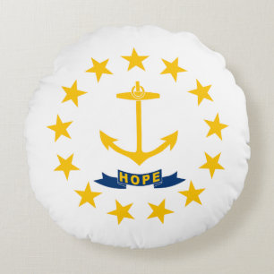 Cojín Redondo Bandera estatal de Rhode Island