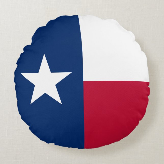 Cojín Redondo Bandera Estatal de Texas (Anverso)