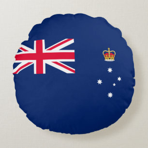 Cojín Redondo Bandera estatal de Victoria (Australia)