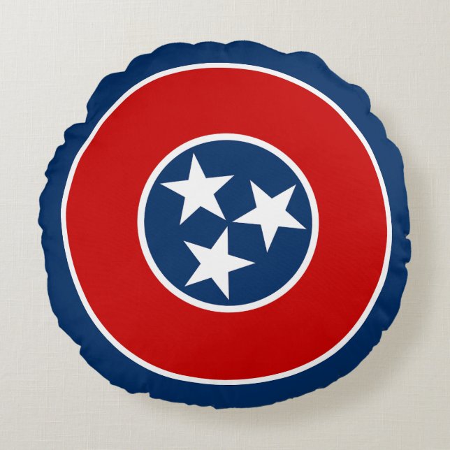 Cojín Redondo Bandera Estatal Tennessee (Anverso)