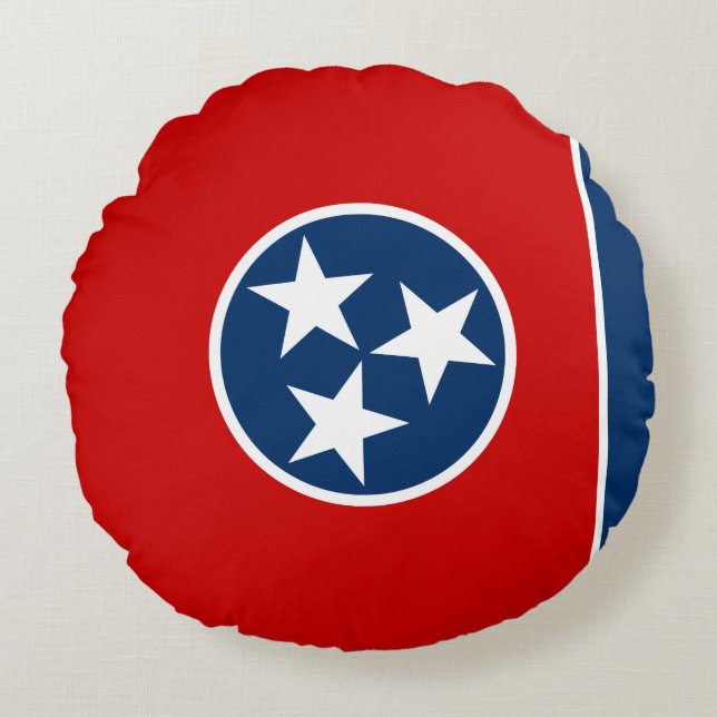 Cojín Redondo Bandera Estatal Tennessee (Anverso)
