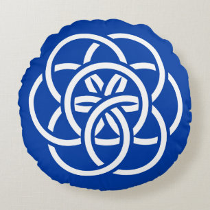 Cojín Redondo Bandera Internacional del Planeta Tierra