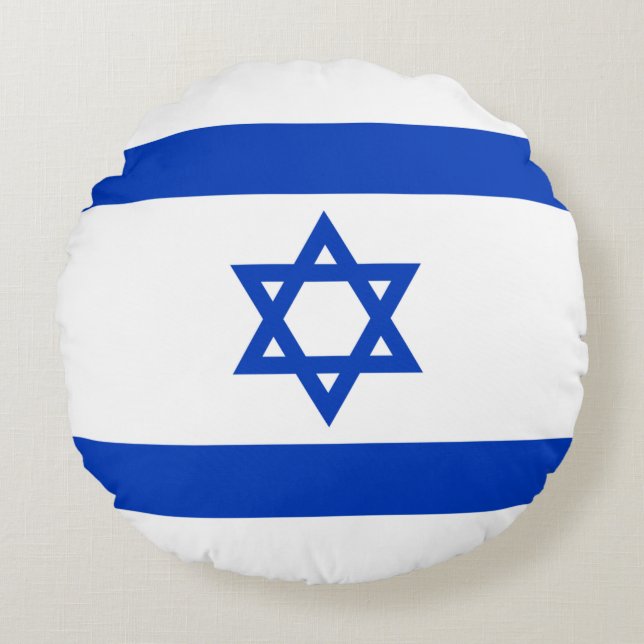 Cojín Redondo Bandera israelí (Israel) (Anverso)