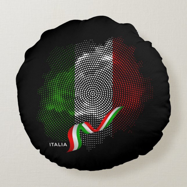 Cojín Redondo bandera italiana (Reverso)