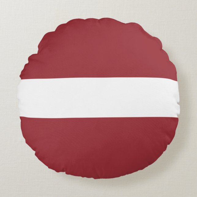 Cojín Redondo Bandera letona (Letonia) (Anverso)