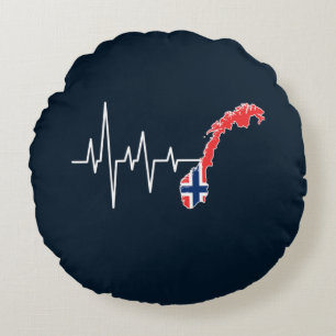 Cojín Redondo Bandera noruega bandera de Noruega latido del cora