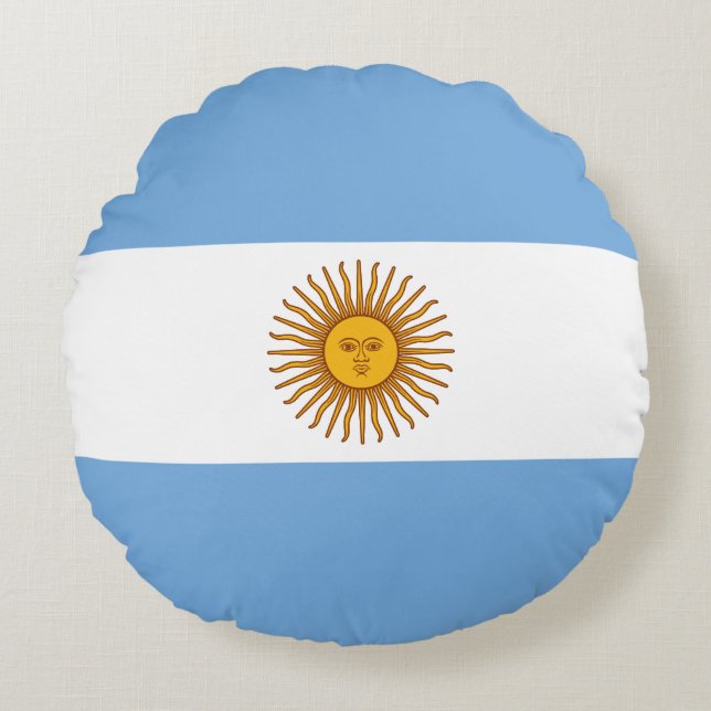 Cojín Redondo Bandera Patriótica Argentina (Anverso)