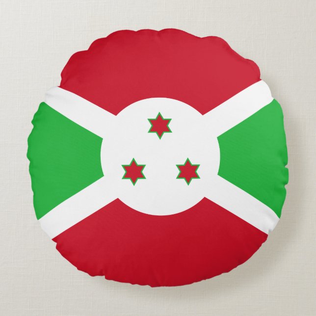 Cojín Redondo Bandera patriótica burundesa (Anverso)