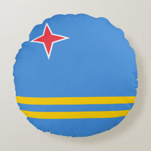 Cojín Redondo Bandera patriótica de Aruba