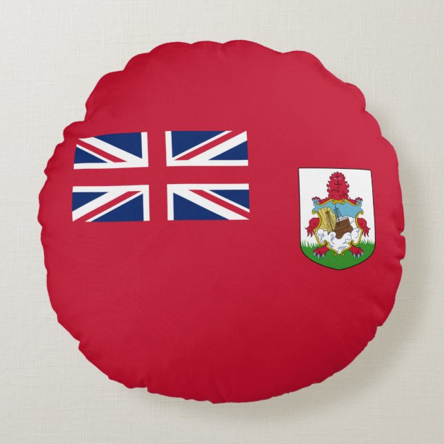 Cojín Redondo Bandera Patriótica de Bermudas (Anverso)