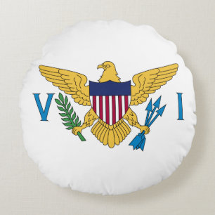 Cojín Redondo Bandera patriótica de las Islas Vírgenes Americana