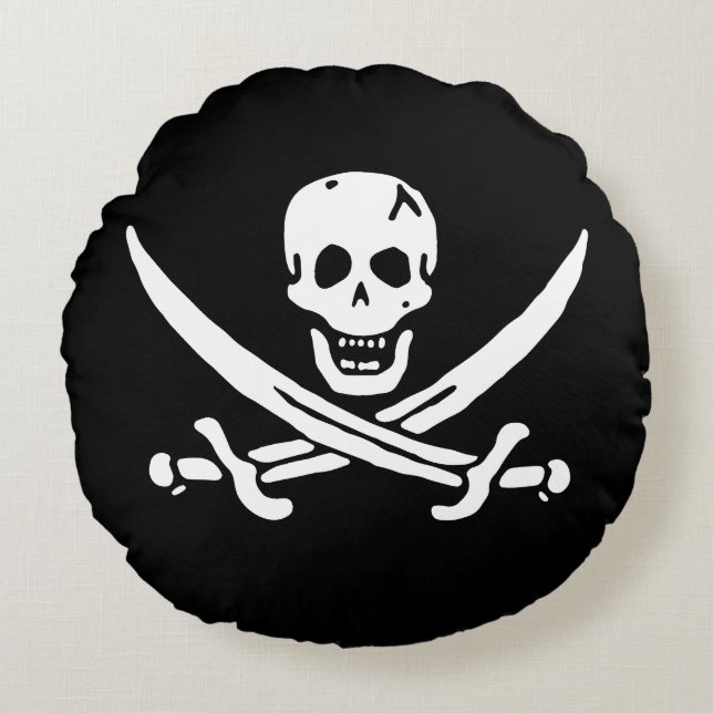 Cojín Redondo Bandera pirata (Anverso)
