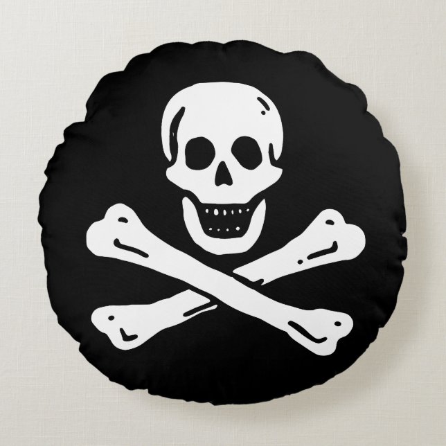 Cojín Redondo Bandera pirata (Anverso)