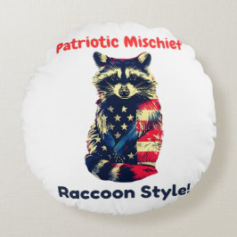 Cojín Redondo Bandera Raccoon América