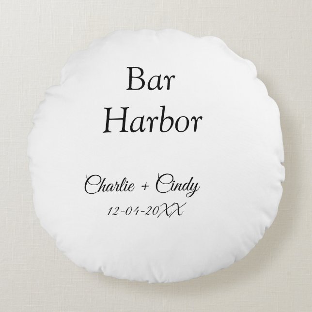 Cojín Redondo Bar Harbour soltería boda de novias (Anverso)