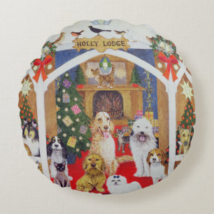 Cojín Redondo Barbas blancos y negros