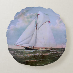 Cojín Redondo Barco de vela antiguo