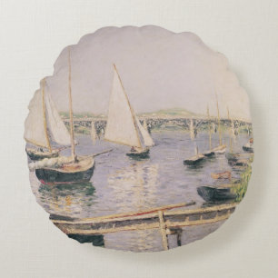 Cojín Redondo Barcos de navegación en Argenteuil, c.1888