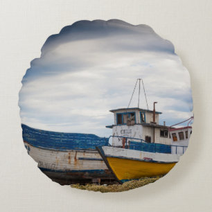 Cojín Redondo Barcos pesqueros