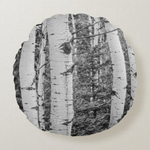 Cojín Redondo Barquilla de árbol birch plateado