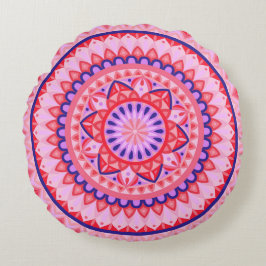 Cojín Redondo Base rosa Mandala redonda Pillow