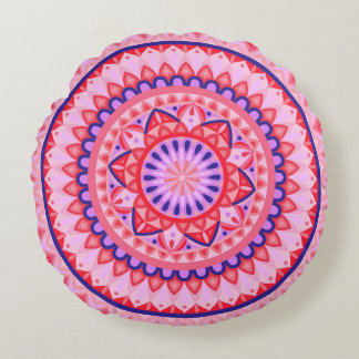 Cojín Redondo Base rosa Mandala redonda Pillow