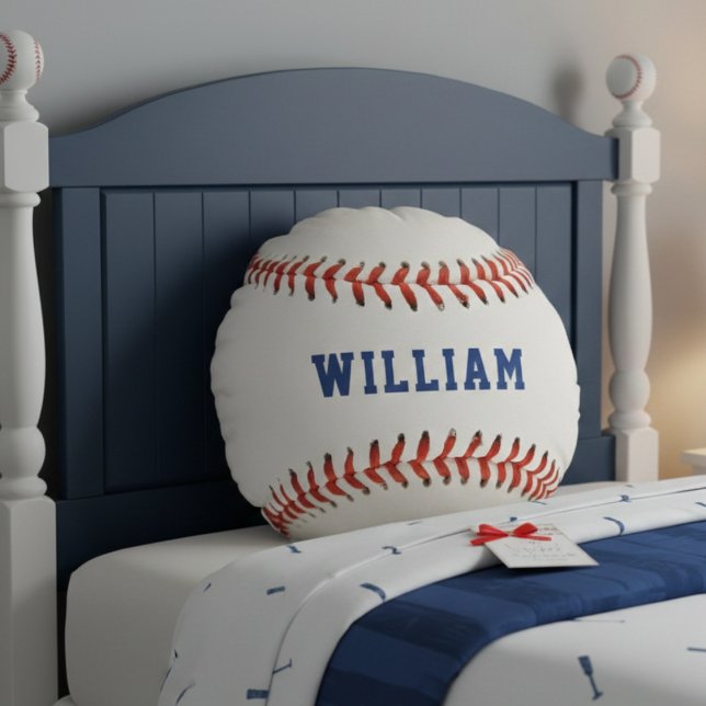 Cojín Redondo Baseball Softball Sport Name (Baseball Softball Sport Name Round Pillow
)