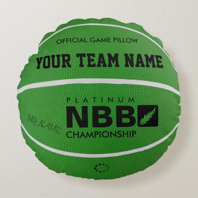 Cojín Redondo BASKETBALL OFICIAL GAME PILLOW Green D wl (Anverso)