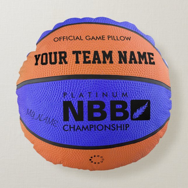 Cojín Redondo BASKETBALL OFICIAL JUEGO PILLOW Blue D Original (Anverso)