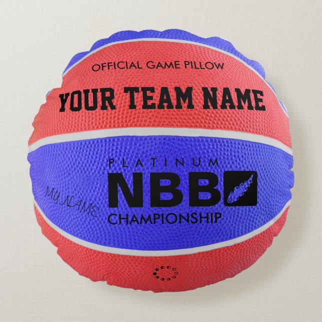 Cojín Redondo BASKETBALL OFICIAL JUEGO PILLOW Blue D Red wl (Anverso)