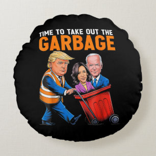 Cojín Redondo Basura para Trump 2024 Divertido momento para saca