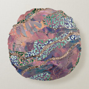 Cojín Redondo Batik Tropical Animal Brillo Glam 1