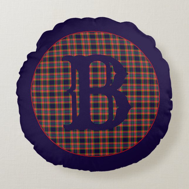 Cojín Redondo Battlefield Plaid (Anverso)
