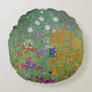 Cojín Redondo Bauerngarten, pintura al óleo, Gustav Klimt