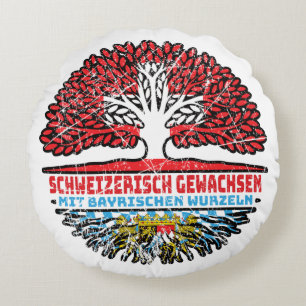 Cojín Redondo Bayern Bayrisch Schweizer Schweiz Baum Wurzel