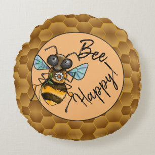 Cojín Redondo Be Happy Adorable Honeybee