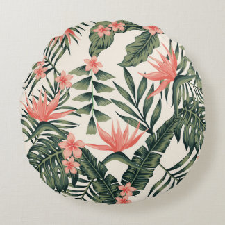 Cojín Redondo Beach cheerful seamless pattern wallpaper of tropi