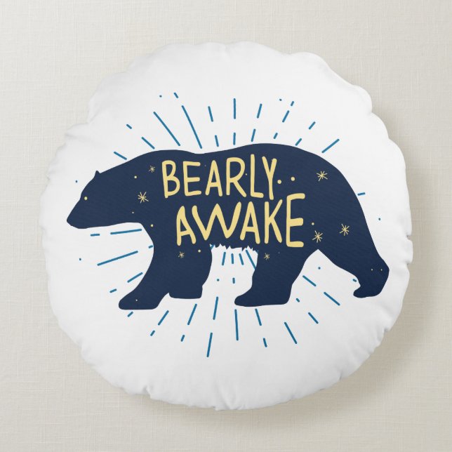 Cojín Redondo Bearly Awake (Anverso)
