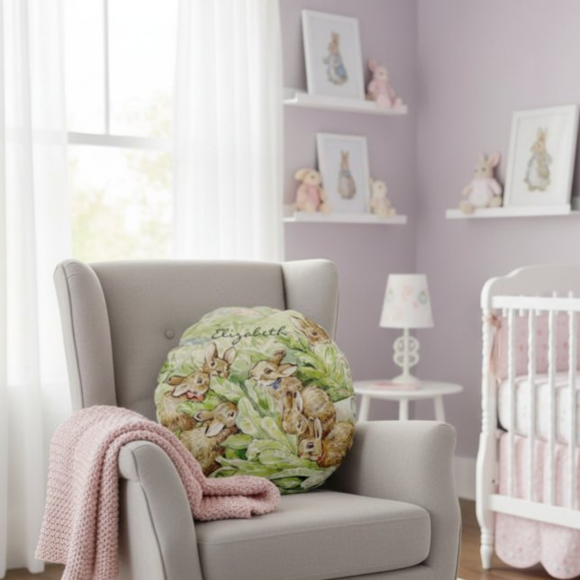 Cojín Redondo Beatriz Potter Tale de los conejitos flopsy (Subido por el creador)