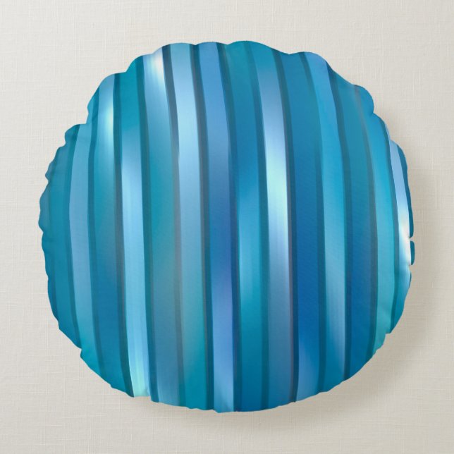 Cojín Redondo Beautiful abstract vertical blue background with l (Anverso)