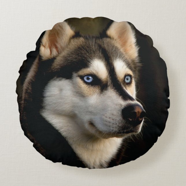 Cojín Redondo Beautiful Husky Throw Pillow (Anverso)