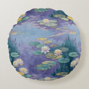 Cojín Redondo Beautiful Water Lilies Monet Art